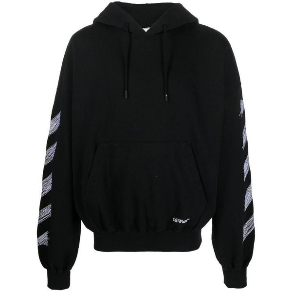 Off White Scribble Diag Boxy Black Oversized Hoodie