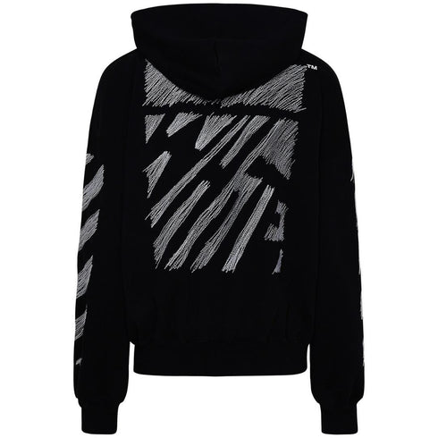 Off White Scribble Diag Boxy Black Oversized Hoodie