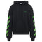 Off White Moon Tab Design Oversized Fit Black Hoodie