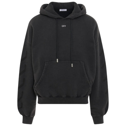 Off-White Black Oversized Hoodie OMBB118F23FLE0091077