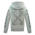 Off White Diag Indus Drip Logo Grey Zip Up Hoodie OMBE001E19E30004 0791 XXS