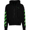 Off White Moon Camera Design Skate Fit Black Zip Up Hoodie