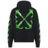 Off White Moon Camera Design Skate Fit Black Zip Up Hoodie