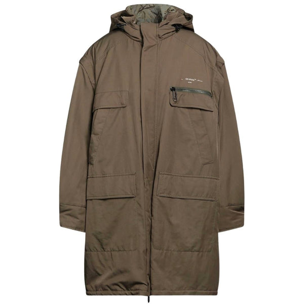 Off White Reversible Cover all Military Green Jacket OMEA199F19F230264301