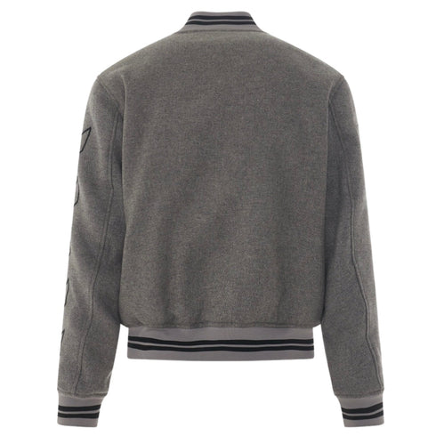 Off White Diag Outline Grey Varsity Jacket