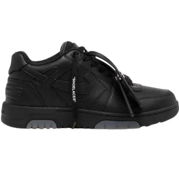 Off White Out Of Office All Black Leather Sneakers