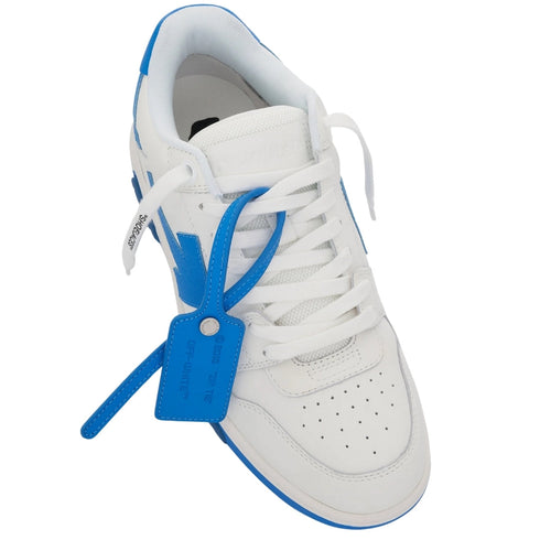 Off-White Blue Tag Out Of Office White Calf Leather Sneakers UK 8