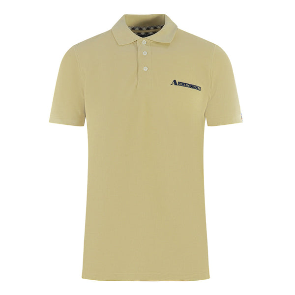 Aquascutum Boxed Logo Beige Polo Shirt