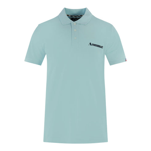 Aquascutum Boxed Logo Light Blue Polo Shirt