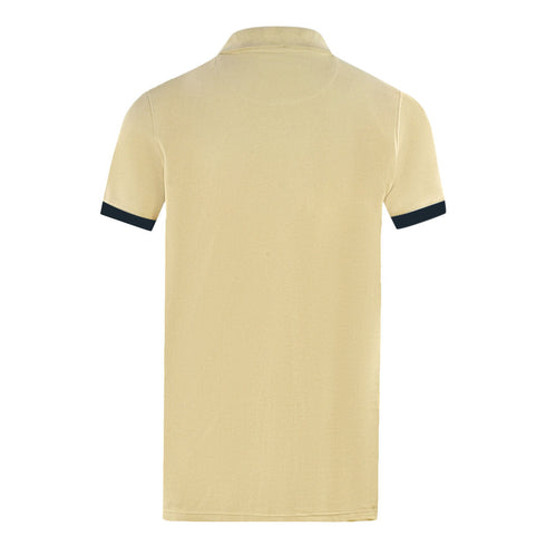Aquascutum Branded Collar Beige Polo Shirt