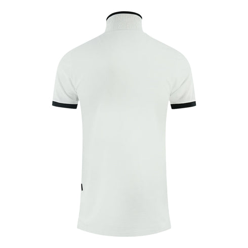 Aquascutum Branded Shoulder Tipped White Polo Shirt P00323 01