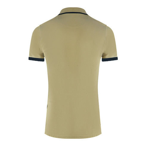 Aquascutum Branded Shoulder Tipped Beige Polo Shirt