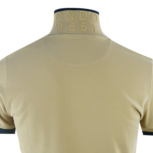 Aquascutum Branded Shoulder Tipped Beige Polo Shirt
