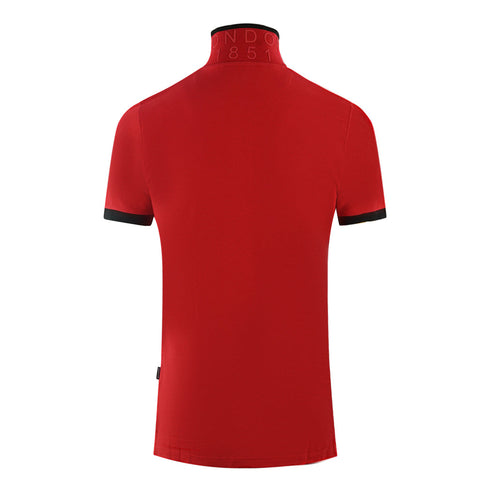 Aquascutum Branded Shoulder Tipped Red Polo Shirt