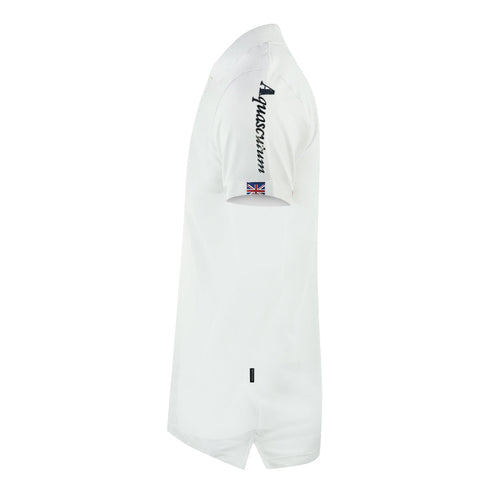 Aquascutum Branded Sleeve White Polo Shirt