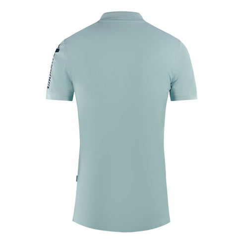 Aquascutum Branded Sleeve Light Blue Polo Shirt