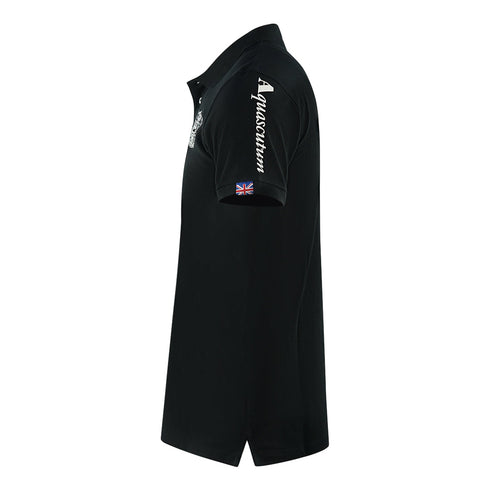 Aquascutum Branded Sleeve Black Polo Shirt