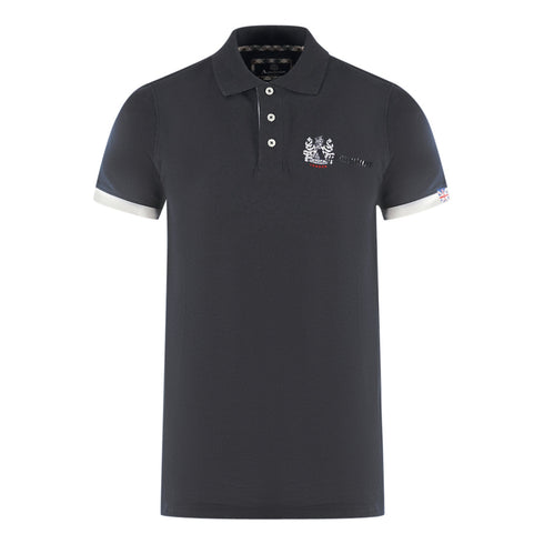 Aquascutum London Aldis Black Polo Shirt