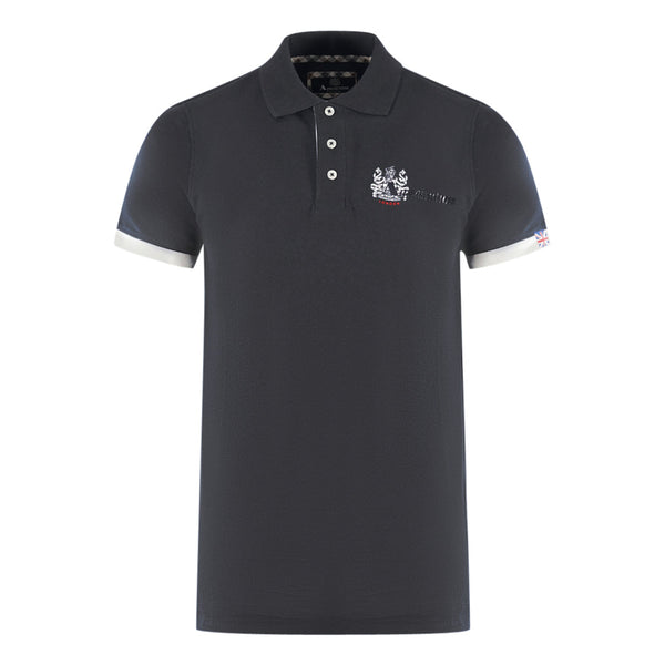Aquascutum London Aldis Black Polo Shirt