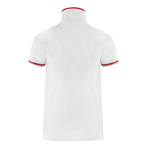 Aquascutum Aq 1851 Embroidered Tipped White Polo Shirt