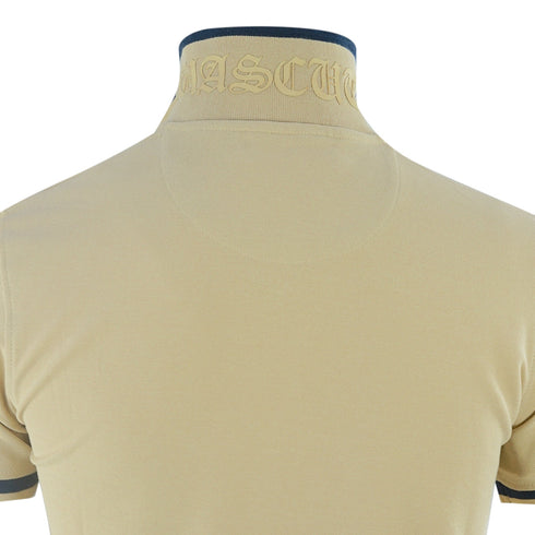 Aquascutum Aq 1851 Embroidered Tipped Beige Polo Shirt