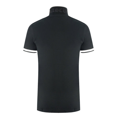 Aquascutum Aq 1851 Embroidered Tipped Black Polo Shirt