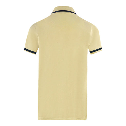 Aquascutum London Embroidered Badge Beige Polo Shirt