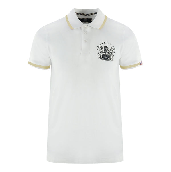 Aquascutum Tipped Aldis White Polo Shirt