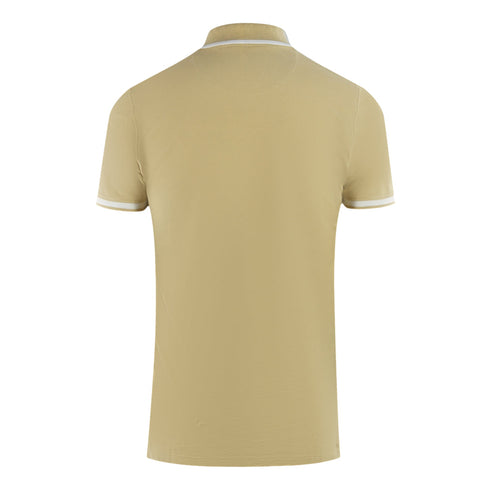 Aquascutum Tipped Aldis Beige Polo Shirt - Style Centre Wholesale