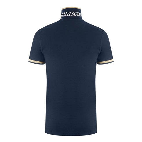 Aquascutum Tipped Aldis Navy Blue Polo Shirt