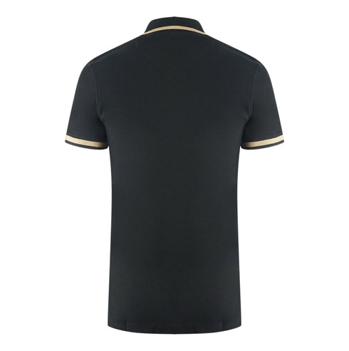 Aquascutum Tipped Aldis Black Polo Shirt