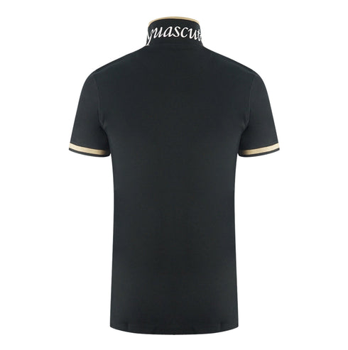 Aquascutum Tipped Aldis Black Polo Shirt