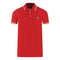 Aquascutum Embossed A Tipped Red Polo Shirt