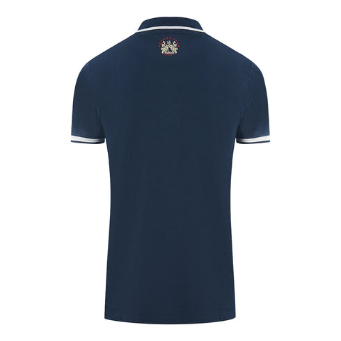 Aquascutum Embossed A Tipped Navy Blue Polo Shirt