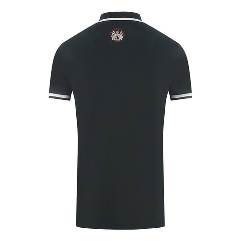 Aquascutum Embossed A Tipped Black Polo Shirt