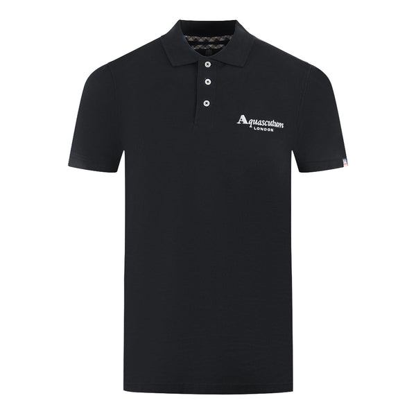 Aquascutum London Classic Black Polo Shirt