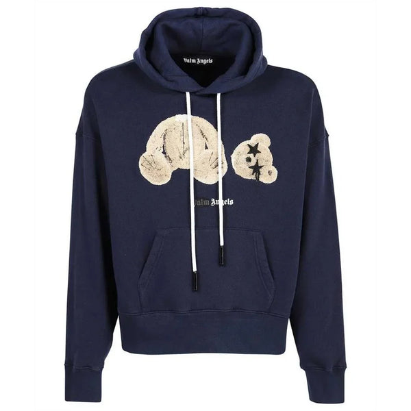 Palm Angels Kill The Bear Spray Paint Navy Blue Hoodie Pmbb058F21Fle0124660 - Style Centre Wholesale