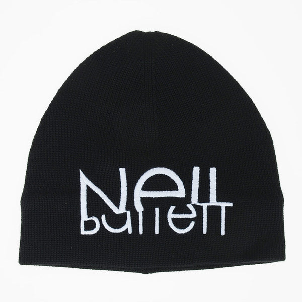 Neil Barrett Sliced Logo Beanie Black Hat PBCP247 H95634
