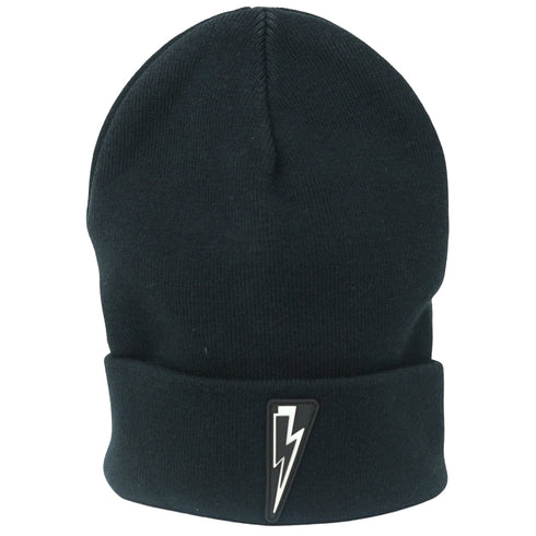 Neil Barrett Bolt Logo Beanie Black Hat PBCP290A N9508 01