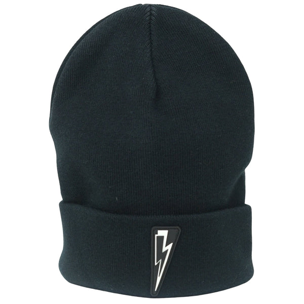 Neil Barrett Bolt Logo Beanie Black Hat PBCP290A N9508 01