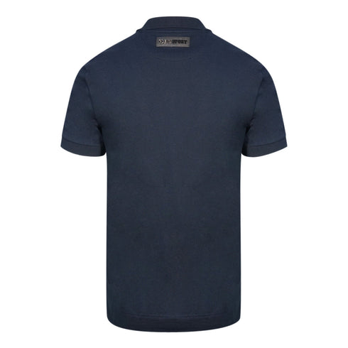 Philipp Plein Sport Block Chest Logo Navy Blue Polo Shirt PIPS1207 85
