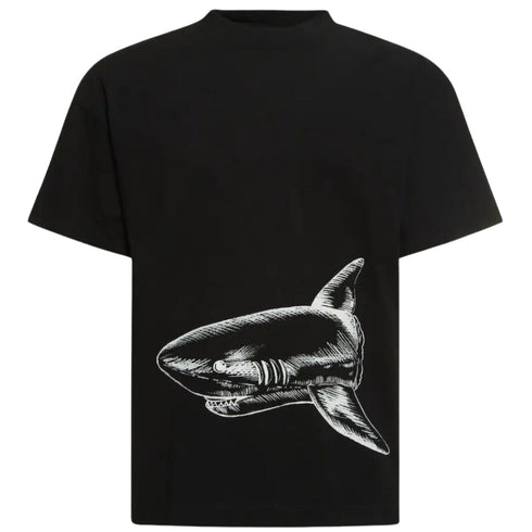 Palm Angels Broken Shark Design Black T Shirt