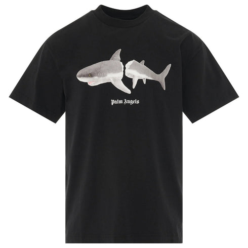 Palm Angels Classic Shark Design Black T Shirt