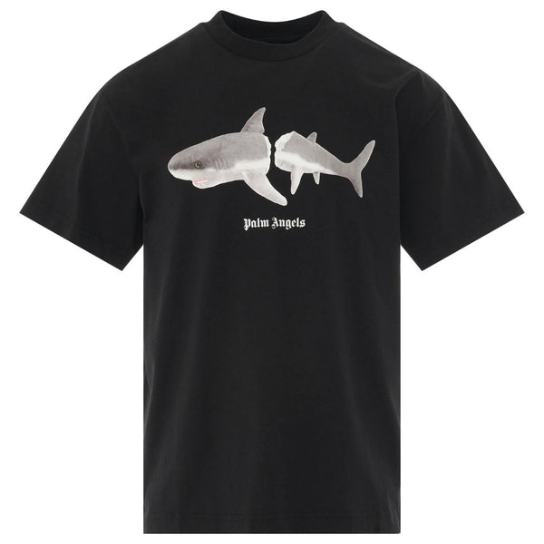 Palm Angels Classic Shark Design Black T Shirt