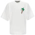 Palm Angels Sketchy Palm Tree Design Oversized Fit White T Shirt