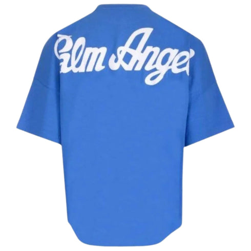 Palm Angels Marine Logo Oversized Blue T Shirt
