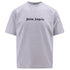 Palm Angels Plain Gothic Logo Slim Fit Grey T Shirt