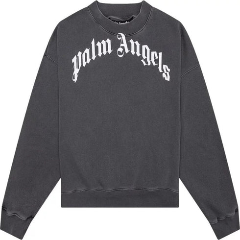 Palm Angels Gd Curved Logo Washed Black Sweater
