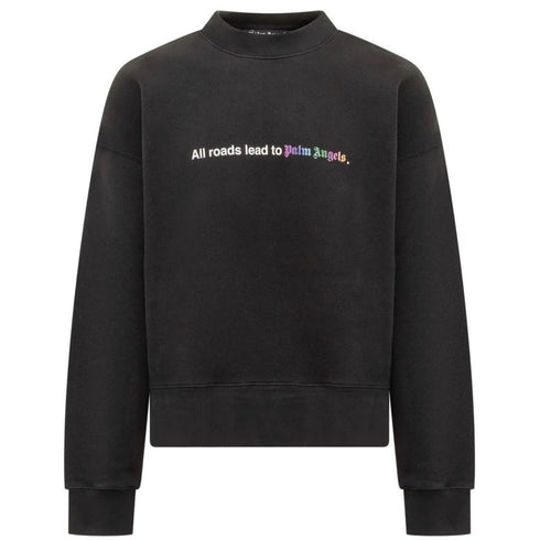 Palm Angels All Roads Roads Lead To Palm Angels Black Sweatshirt