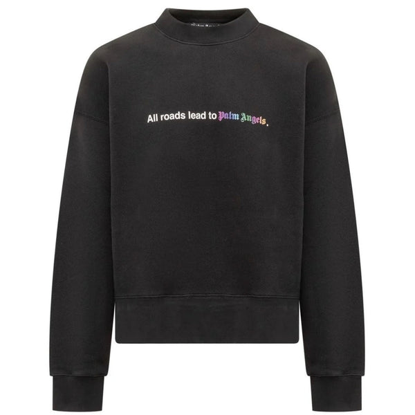 Palm Angels All Roads Roads Lead To Palm Angels Black Sweatshirt